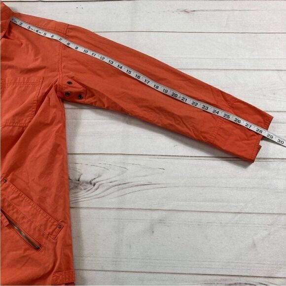 Emanuel Ungaro Womens Orange Long Sleeve Collared Duffle Coat Size Petite - Picture 9 of 10